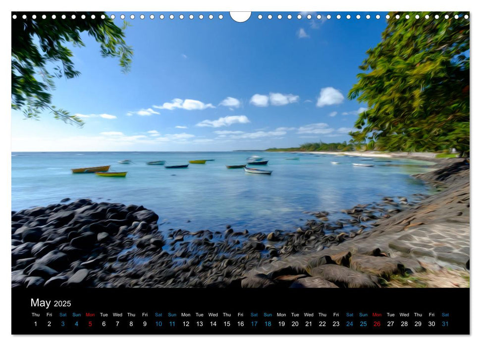 Mauritius between photography and painting (CALVENDO Monthly Calendar 2025)