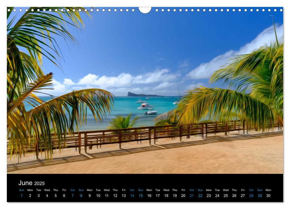 Mauritius between photography and painting (CALVENDO Monthly Calendar 2025)