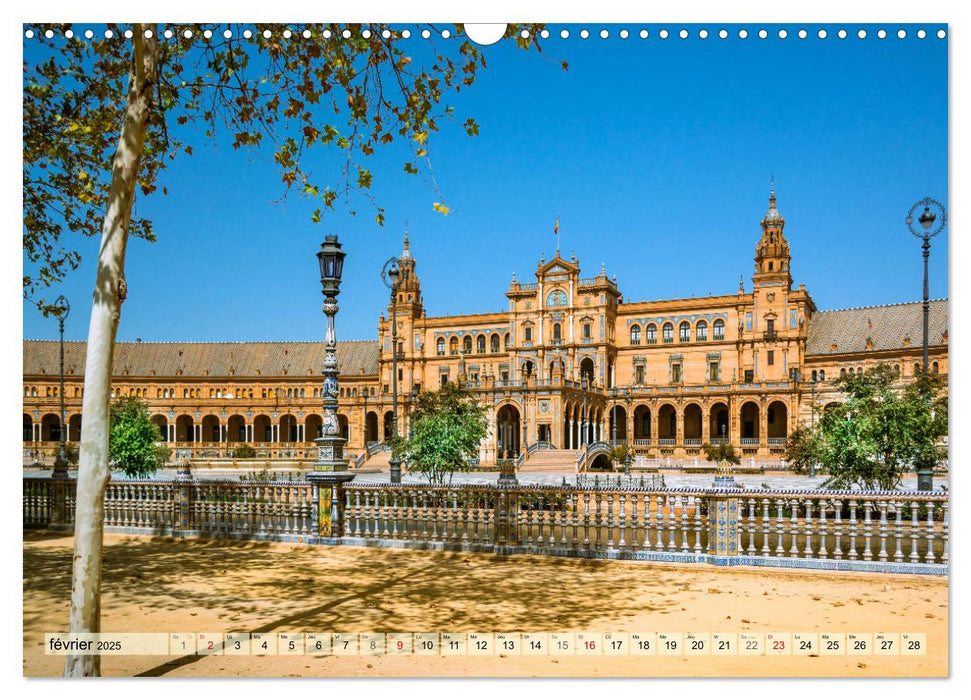 La belle Andalousie: Séville - Málaga - Grenade - Ronda - Antequera (CALVENDO Calendrier mensuel 2025)