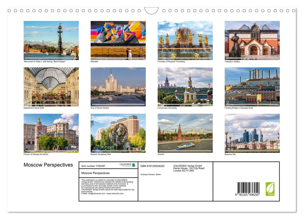 Moscow Perspectives (CALVENDO Monthly Calendar 2025)