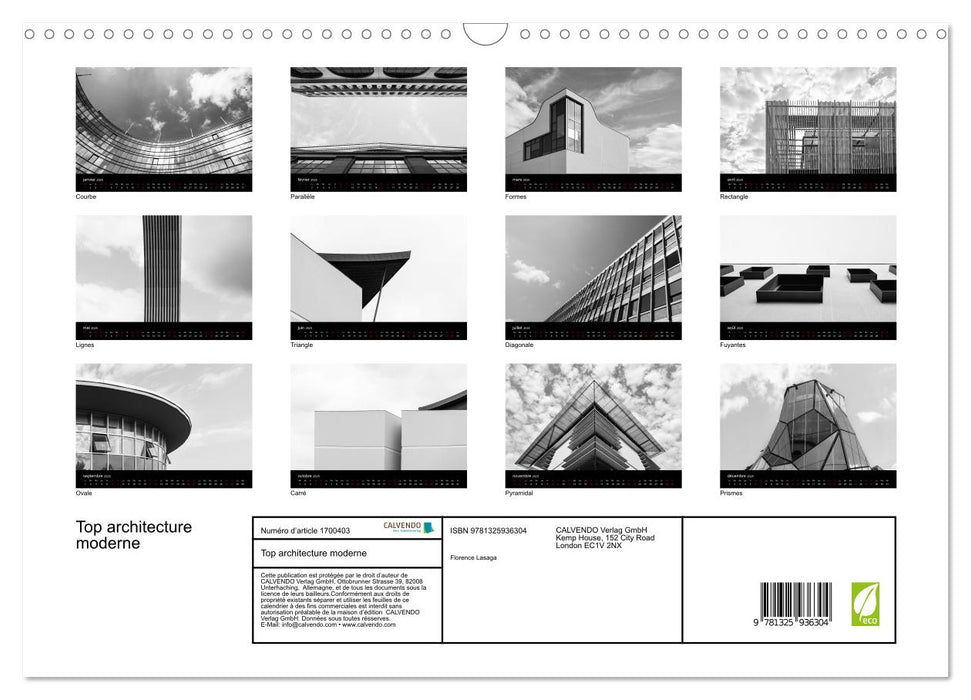 Top architecture moderne (CALVENDO Calendrier mensuel 2025)