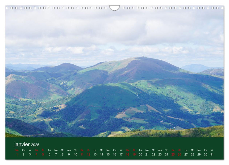 Montagnes du Pays Basque (CALVENDO Calendrier mensuel 2025)