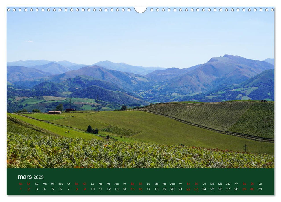 Montagnes du Pays Basque (CALVENDO Calendrier mensuel 2025)