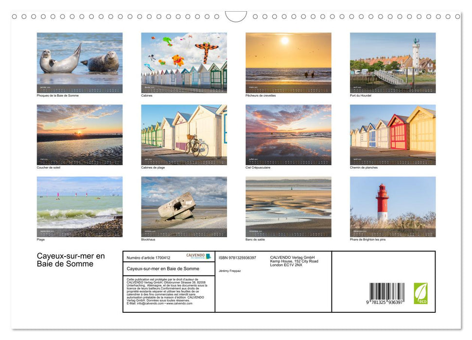 Cayeux-sur-mer en Baie de Somme (CALVENDO Calendrier mensuel 2025)