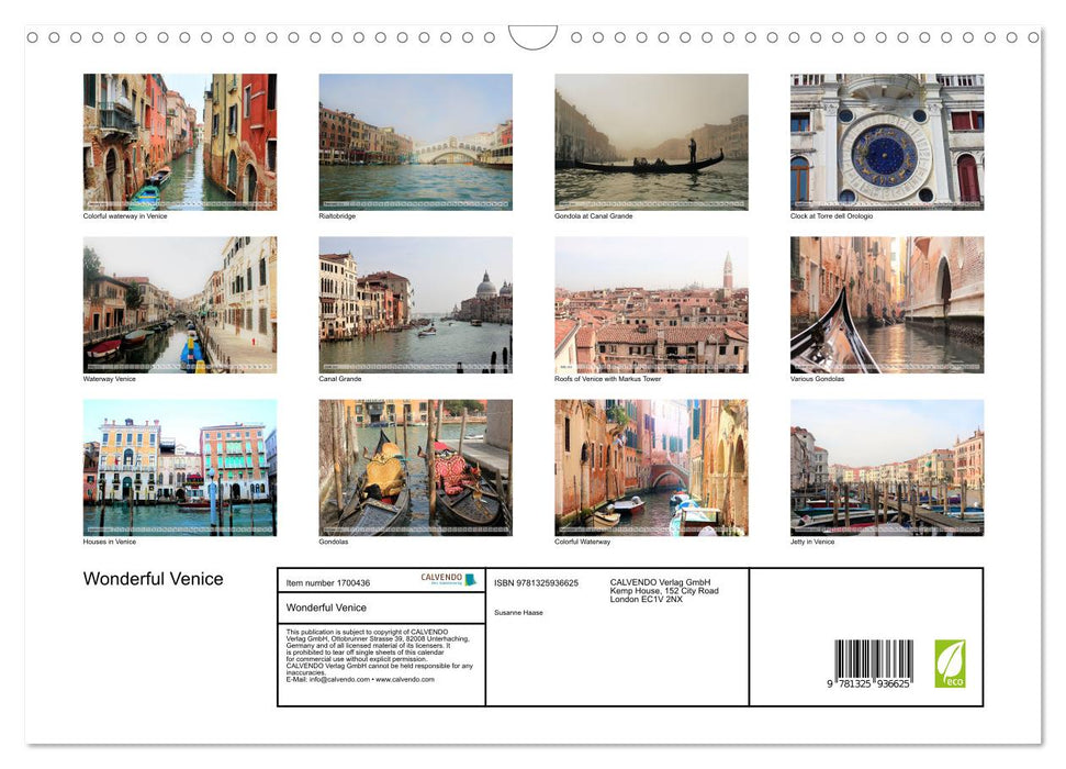 Wonderful Venice (CALVENDO Monthly Calendar 2025)