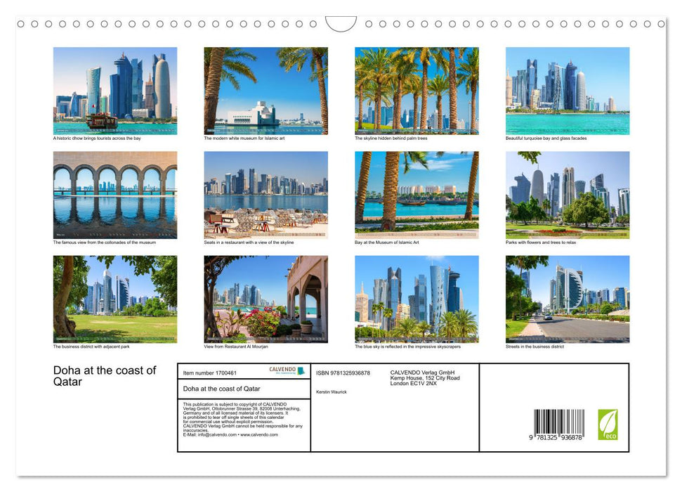 Doha at the coast of Qatar (CALVENDO Monthly Calendar 2025)