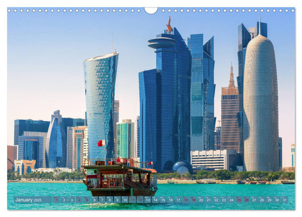 Doha at the coast of Qatar (CALVENDO Monthly Calendar 2025)