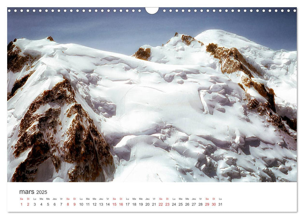 Paysages Le massif du Mont-Blanc (CALVENDO Calendrier mensuel 2025)