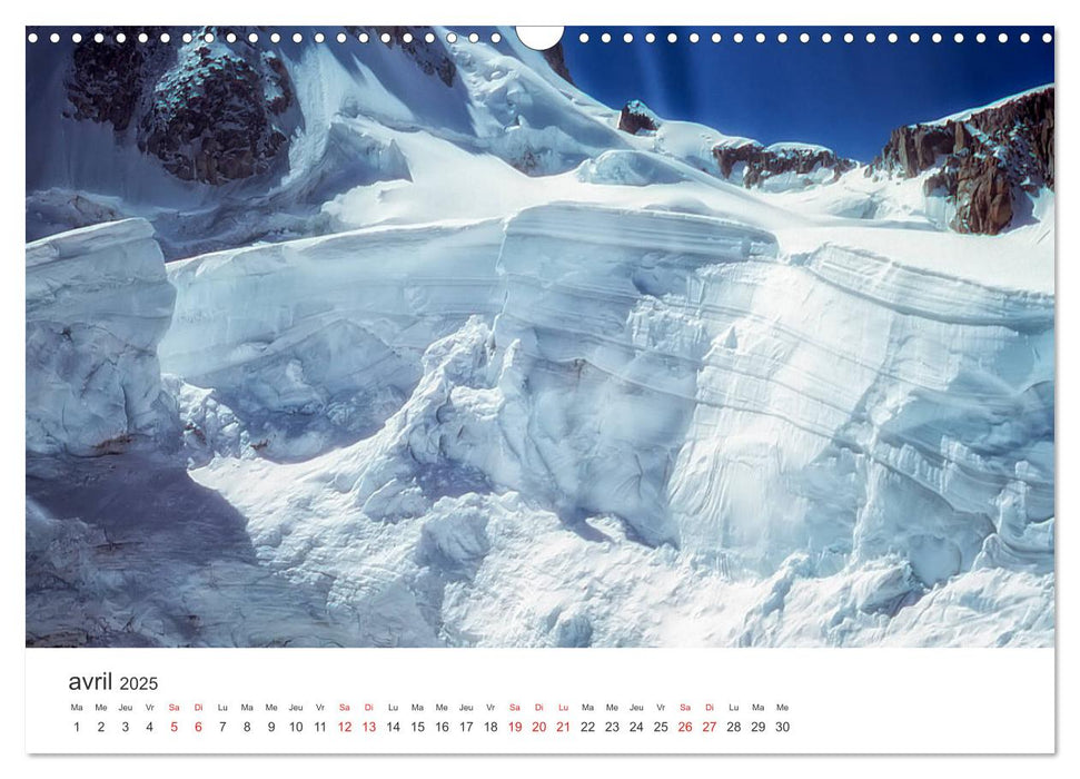 Paysages Le massif du Mont-Blanc (CALVENDO Calendrier mensuel 2025)