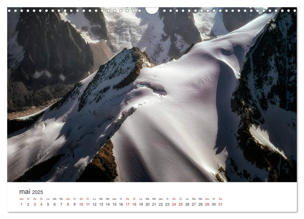 Paysages Le massif du Mont-Blanc (CALVENDO Calendrier mensuel 2025)