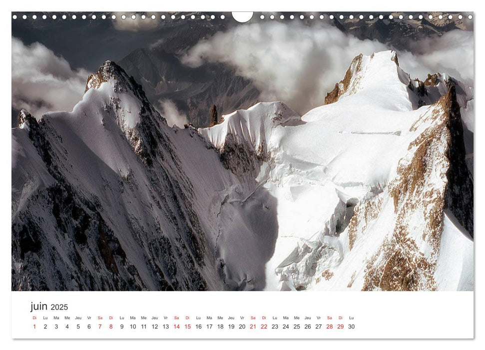 Paysages Le massif du Mont-Blanc (CALVENDO Calendrier mensuel 2025)