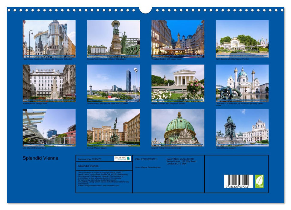 Splendid Vienna (CALVENDO Monthly Calendar 2025)