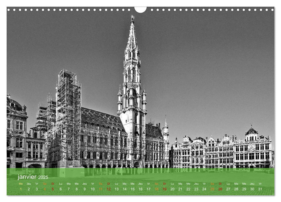 Bruxelles en confinement (CALVENDO Calendrier mensuel 2025)