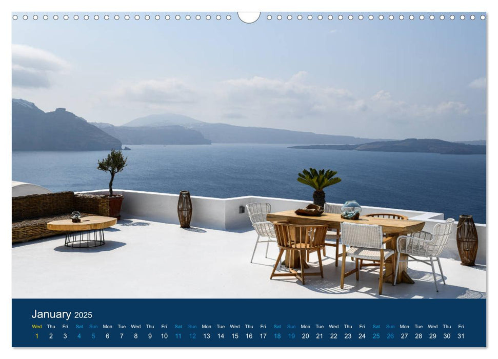 Santorini, dream destination for couples (CALVENDO Monthly Calendar 2025)