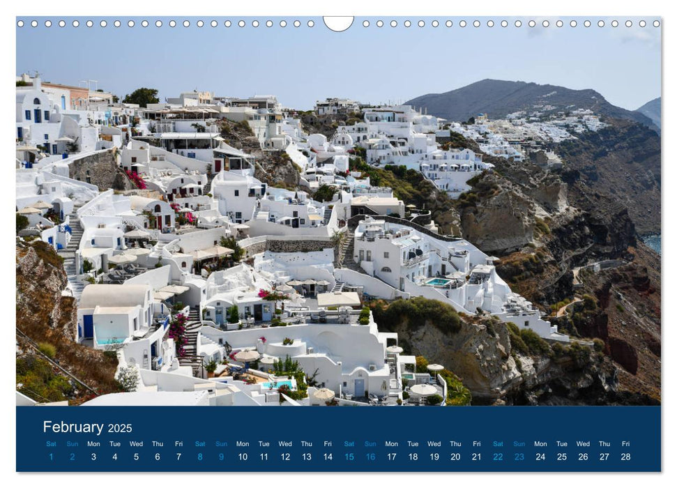 Santorini, dream destination for couples (CALVENDO Monthly Calendar 2025)