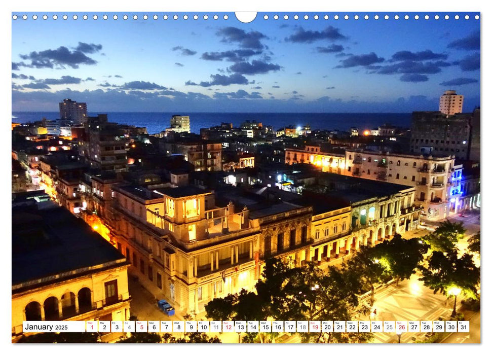 Havana by Night - Cuba's fascinating capital (CALVENDO Monthly Calendar 2025)