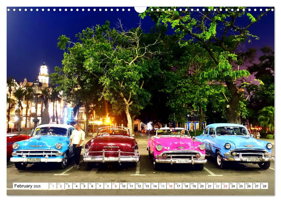 Havana by Night - Cuba's fascinating capital (CALVENDO Monthly Calendar 2025)