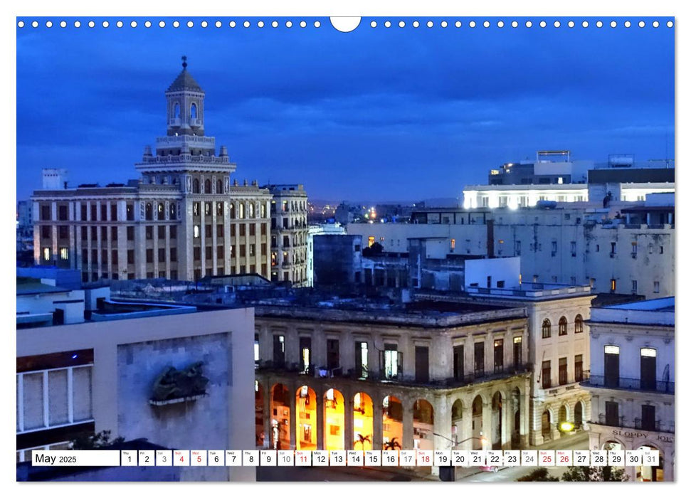 Havana by Night - Cuba's fascinating capital (CALVENDO Monthly Calendar 2025)