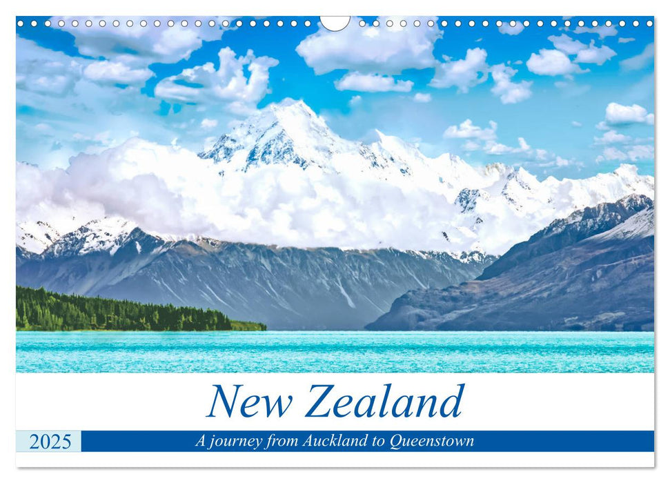 A journey from Auckland to Queenstown (CALVENDO Monthly Calendar 2025)