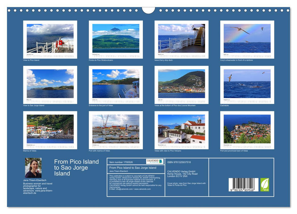 From Pico Island to Sao Jorge Island (CALVENDO Monthly Calendar 2025)