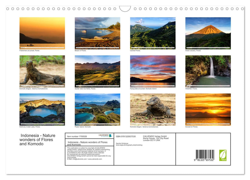 Indonesia - Nature wonders of Flores and Komodo (CALVENDO Monthly Calendar 2025)