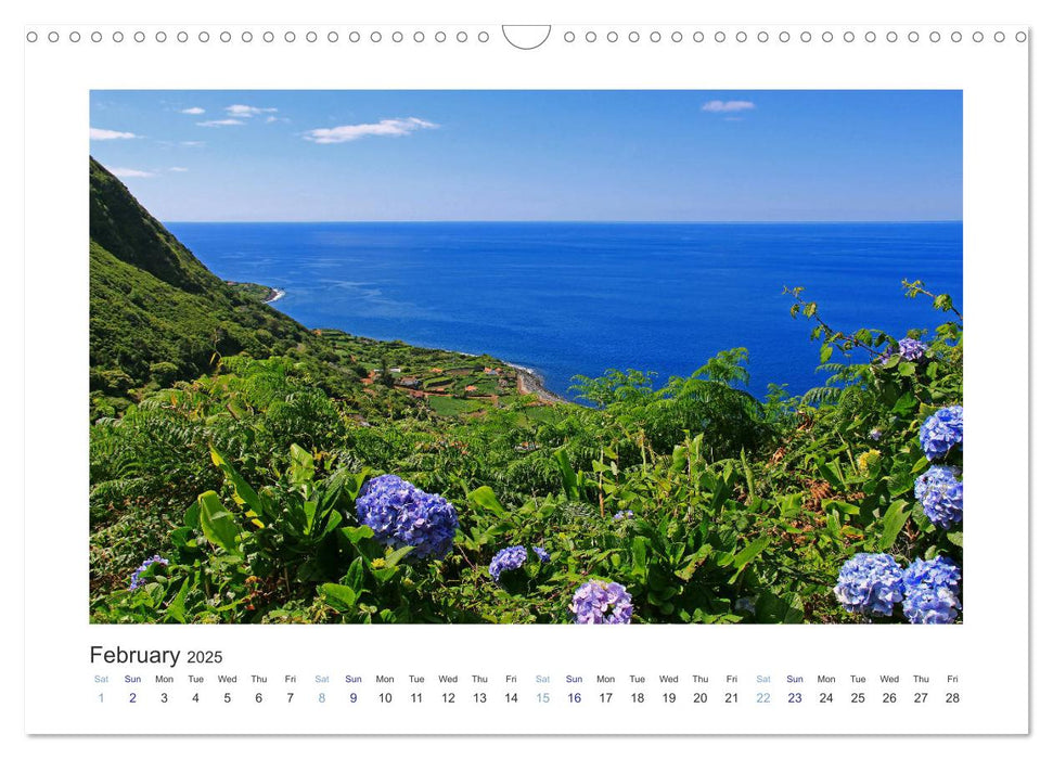 Sao Jorge Island of the Azores - fantastic fajas on the greenest island of Portugal (CALVENDO Monthly Calendar 2025)