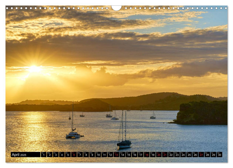 The Caribbean - St. Lucia, The Grenadines and Grenada (CALVENDO Monthly Calendar 2025)