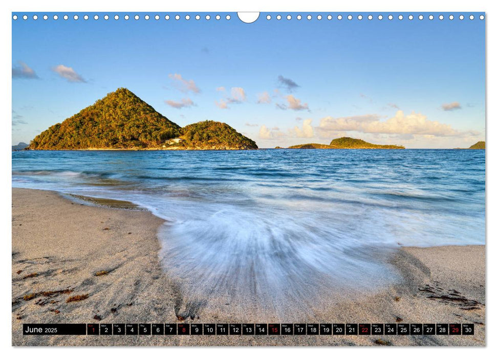 The Caribbean - St. Lucia, The Grenadines and Grenada (CALVENDO Monthly Calendar 2025)