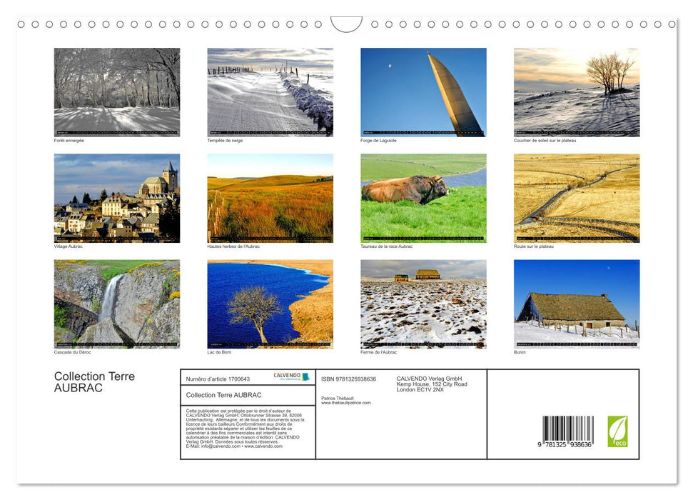 Collection Terre AUBRAC (CALVENDO Calendrier mensuel 2025)