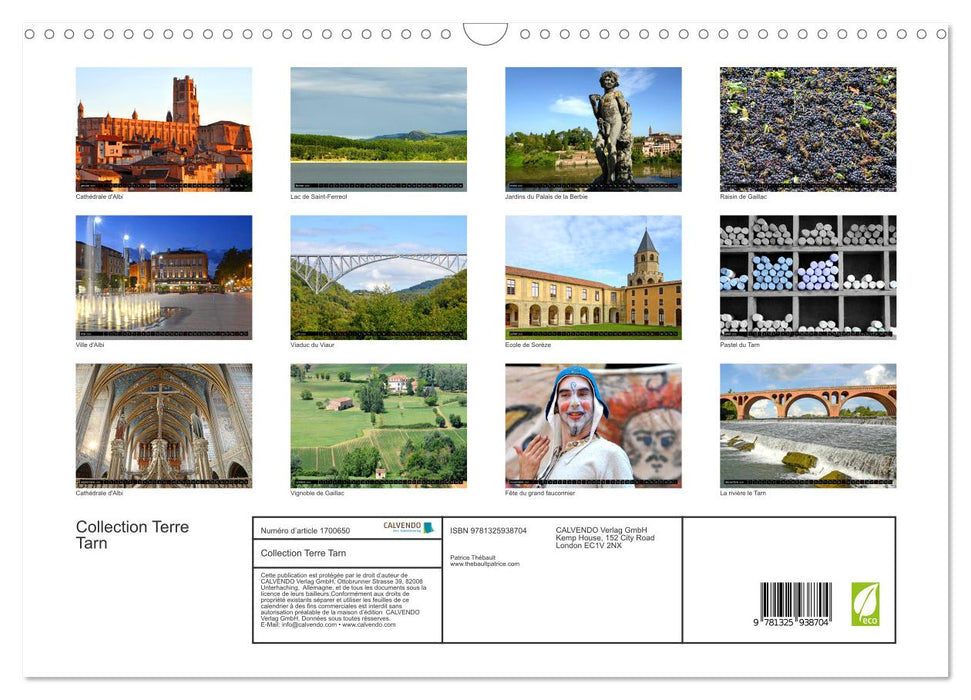 Collection Terre Tarn (CALVENDO Calendrier mensuel 2025)