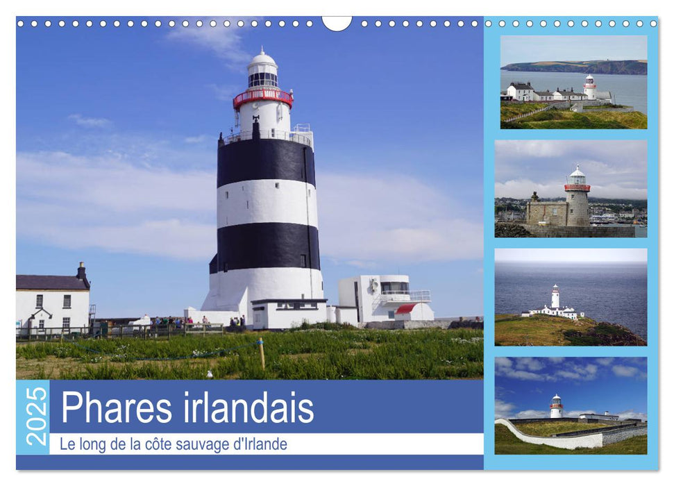 Phares irlandais Le long de la côte sauvage d'Irlande (CALVENDO Calendrier mensuel 2025)