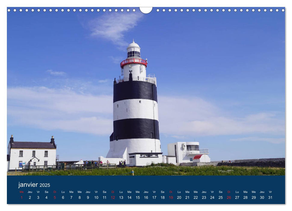 Phares irlandais Le long de la côte sauvage d'Irlande (CALVENDO Calendrier mensuel 2025)