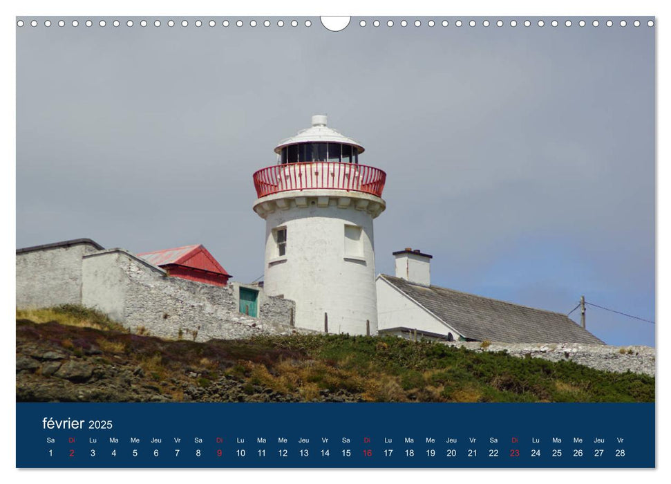 Phares irlandais Le long de la côte sauvage d'Irlande (CALVENDO Calendrier mensuel 2025)