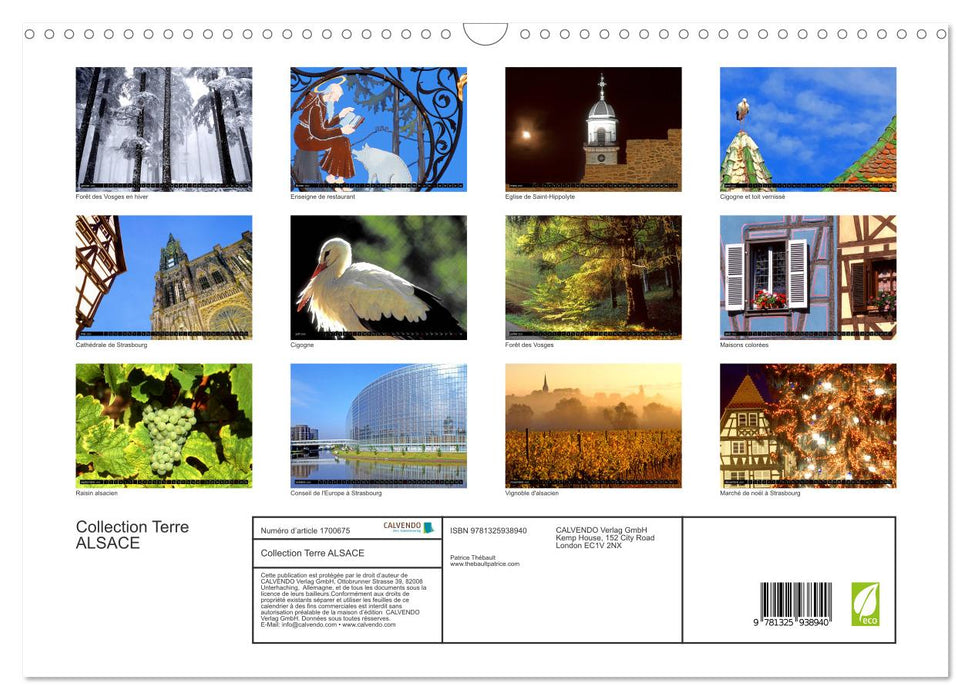 Collection Terre ALSACE (CALVENDO Calendrier mensuel 2025)