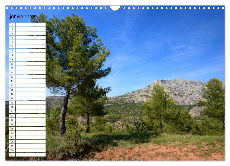 La Montagne Sainte-Victoire – dans les pas de Cézanne (CALVENDO Calendrier mensuel 2025)