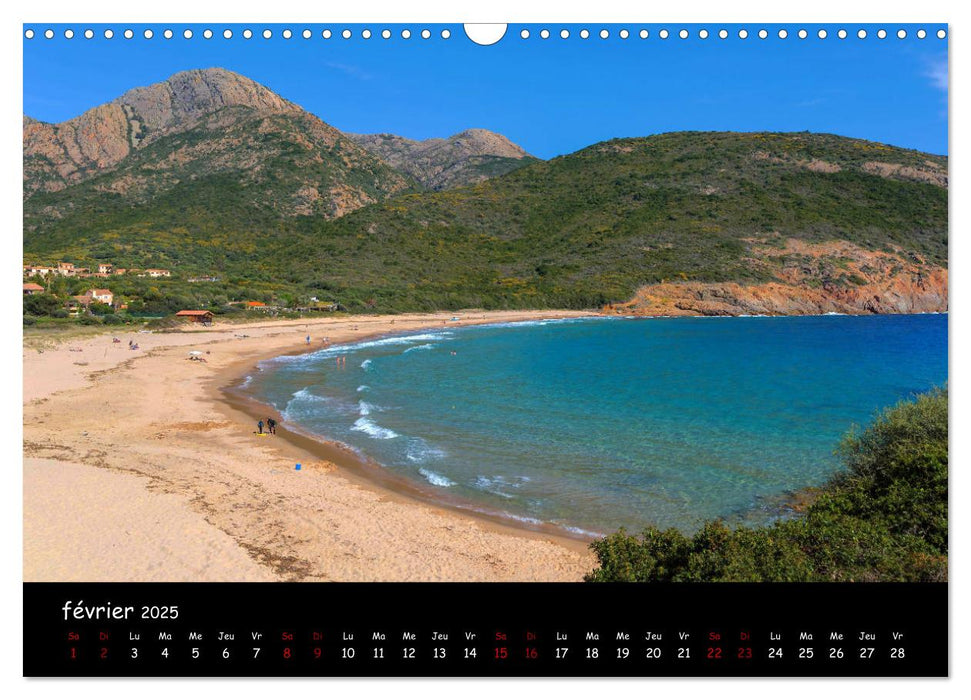 La Corse de plage en plage (CALVENDO Calendrier mensuel 2025)