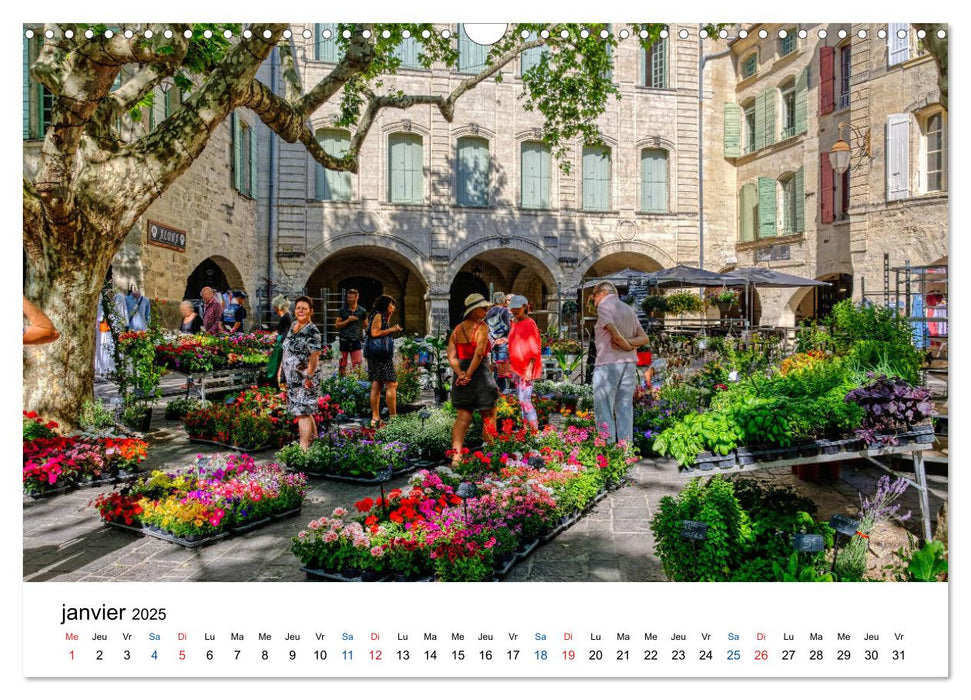 Uzès - charmante petite ville du Gard (CALVENDO Calendrier mensuel 2025)