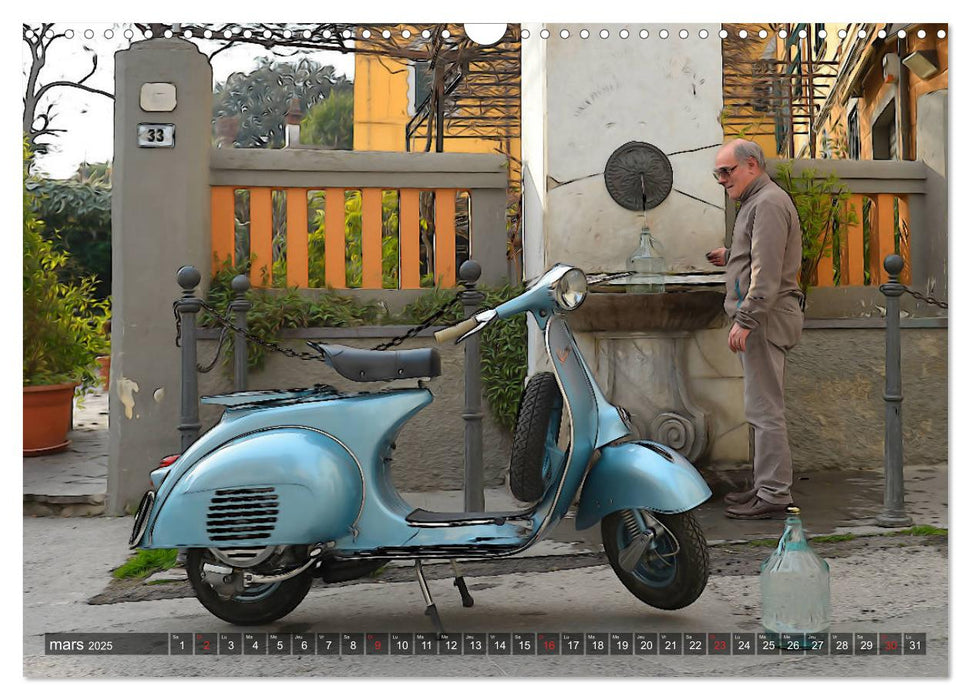 La Vespa en Cartoon (CALVENDO Calendrier mensuel 2025)