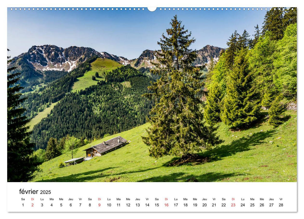 Randonnées en Suisse alpages valaisans (CALVENDO Calendrier supérieur 2025)