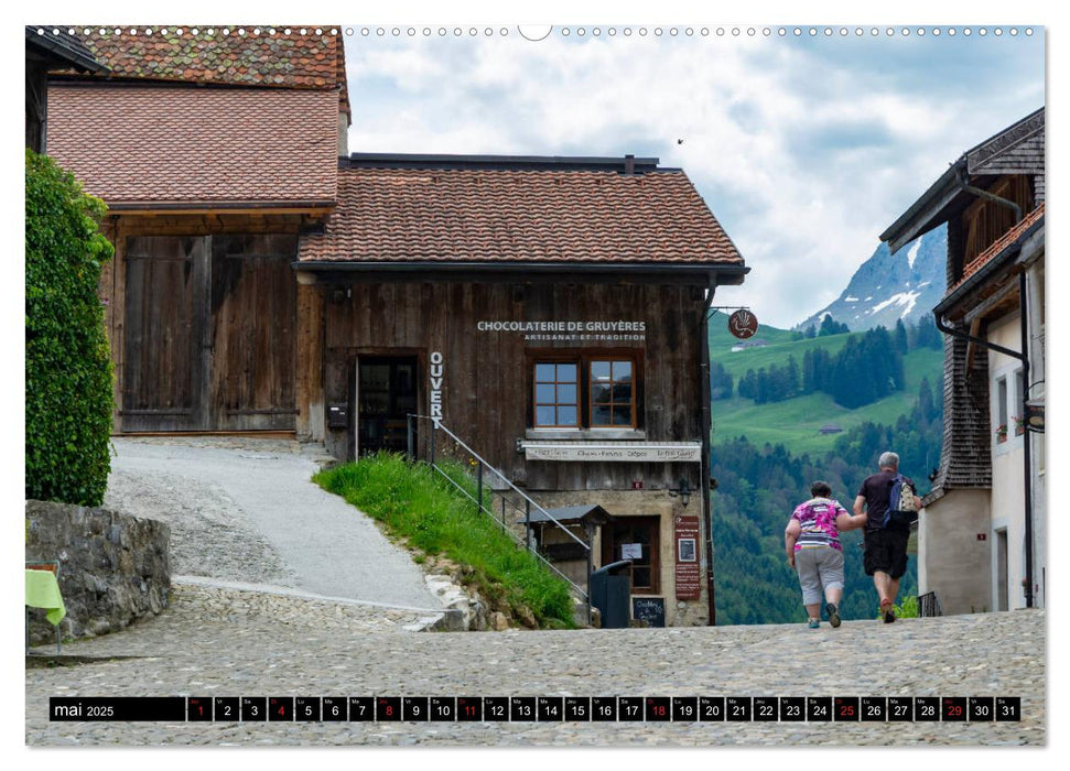 Gruyères, cité médiévale (CALVENDO Calendrier supérieur 2025)