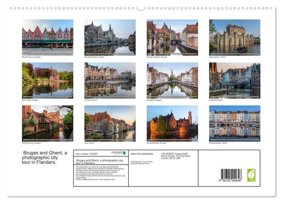 Bruges and Ghent, a photographic city tour in Flanders. (CALVENDO Premium-Calendar 2025)