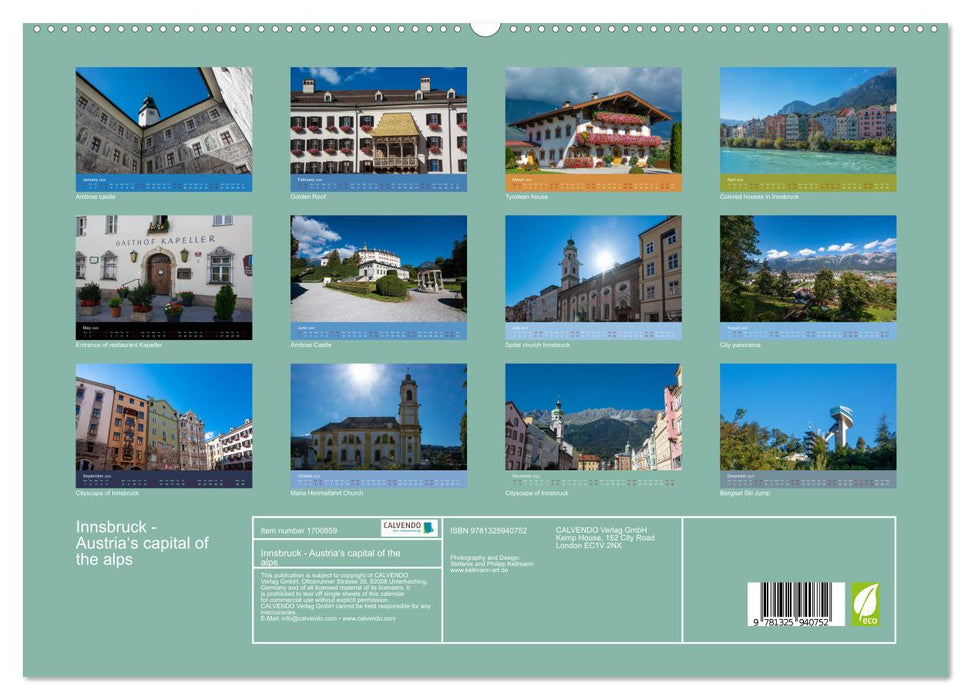 Innsbruck - Austria‘s capital of the alps (CALVENDO Premium-Calendar 2025)