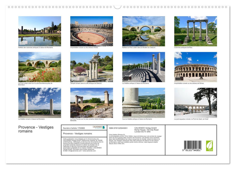 Provence - Vestiges romains (CALVENDO Calendrier supérieur 2025)