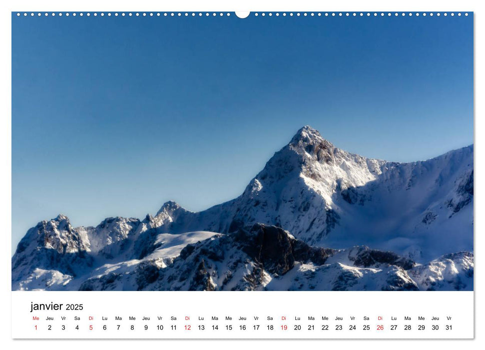 Le massif de Belledonne, vues sur les Alpes (CALVENDO Calendrier supérieur 2025)