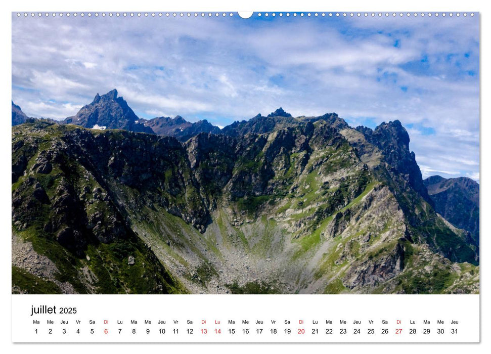 Le massif de Belledonne, vues sur les Alpes (CALVENDO Calendrier supérieur 2025)