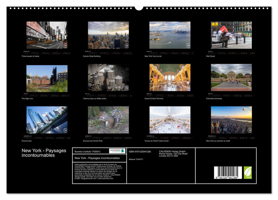 New York - Paysages incontournables (CALVENDO Calendrier supérieur 2025)