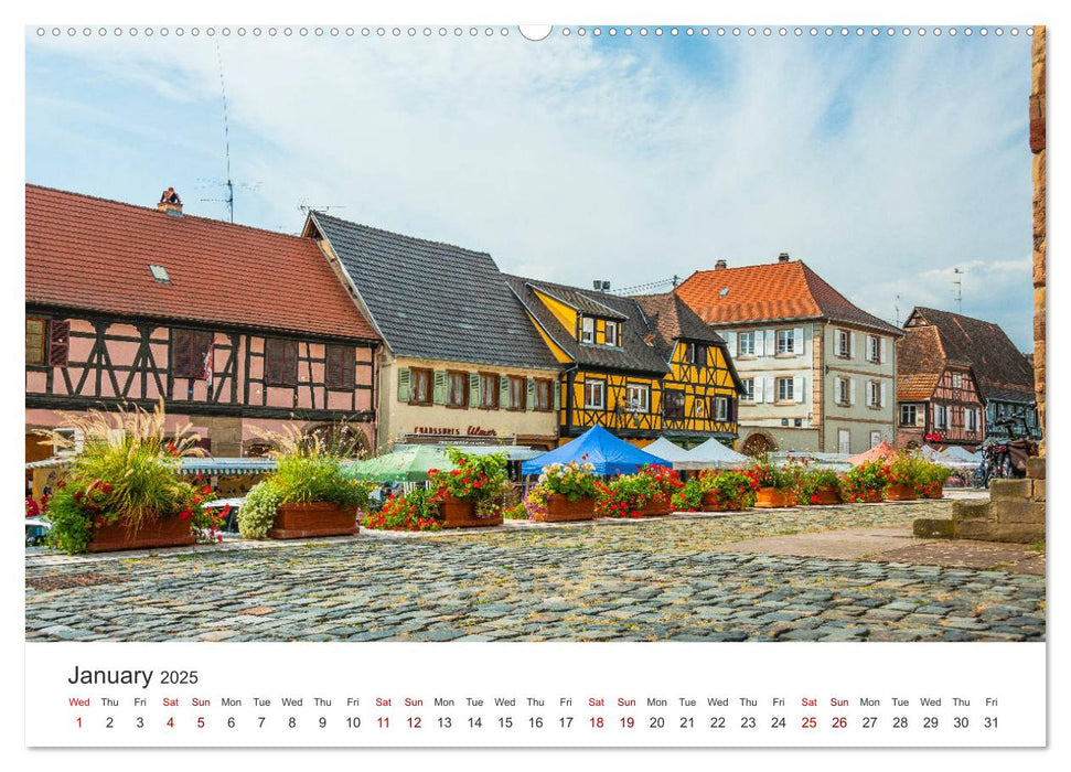 Alsace Wine Route, picturesque villages in idyllic landscape (CALVENDO Premium-Calendar 2025)