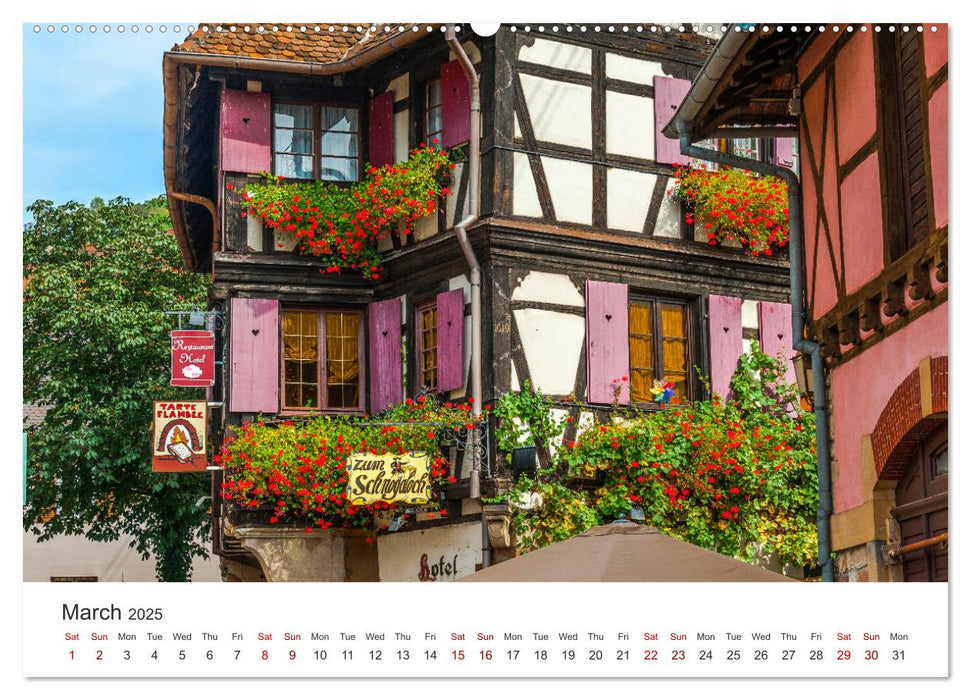 Alsace Wine Route, picturesque villages in idyllic landscape (CALVENDO Premium-Calendar 2025)