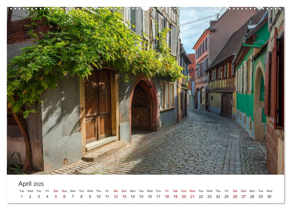 Alsace Wine Route, picturesque villages in idyllic landscape (CALVENDO Premium-Calendar 2025)