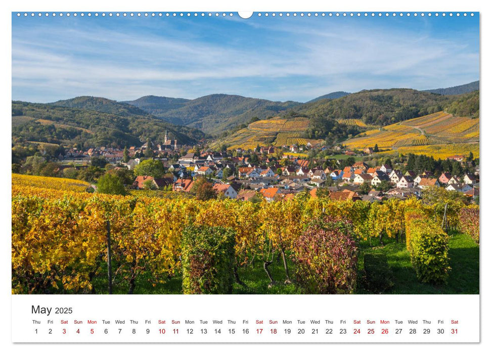 Alsace Wine Route, picturesque villages in idyllic landscape (CALVENDO Premium-Calendar 2025)